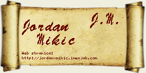 Jordan Mikić vizit kartica